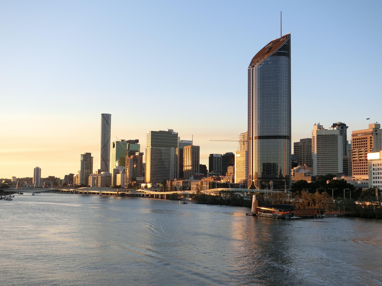 Brisbane CBD skyline and river