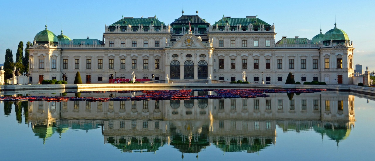 Upper Belvedere Palace with reflecting pool