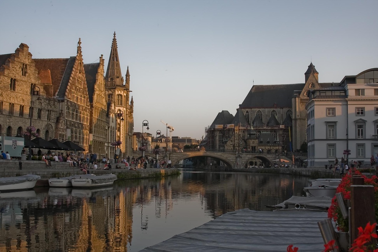 Graslei and Korenlei canal houses in Ghent