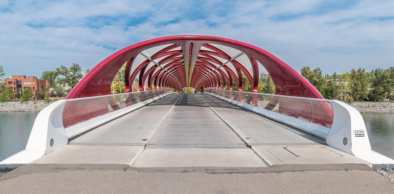 Peace Bridge over Bow River in Calgary