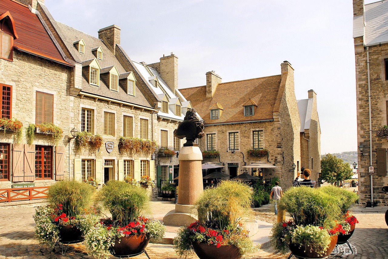 Place-Royale square with historic stone buildings