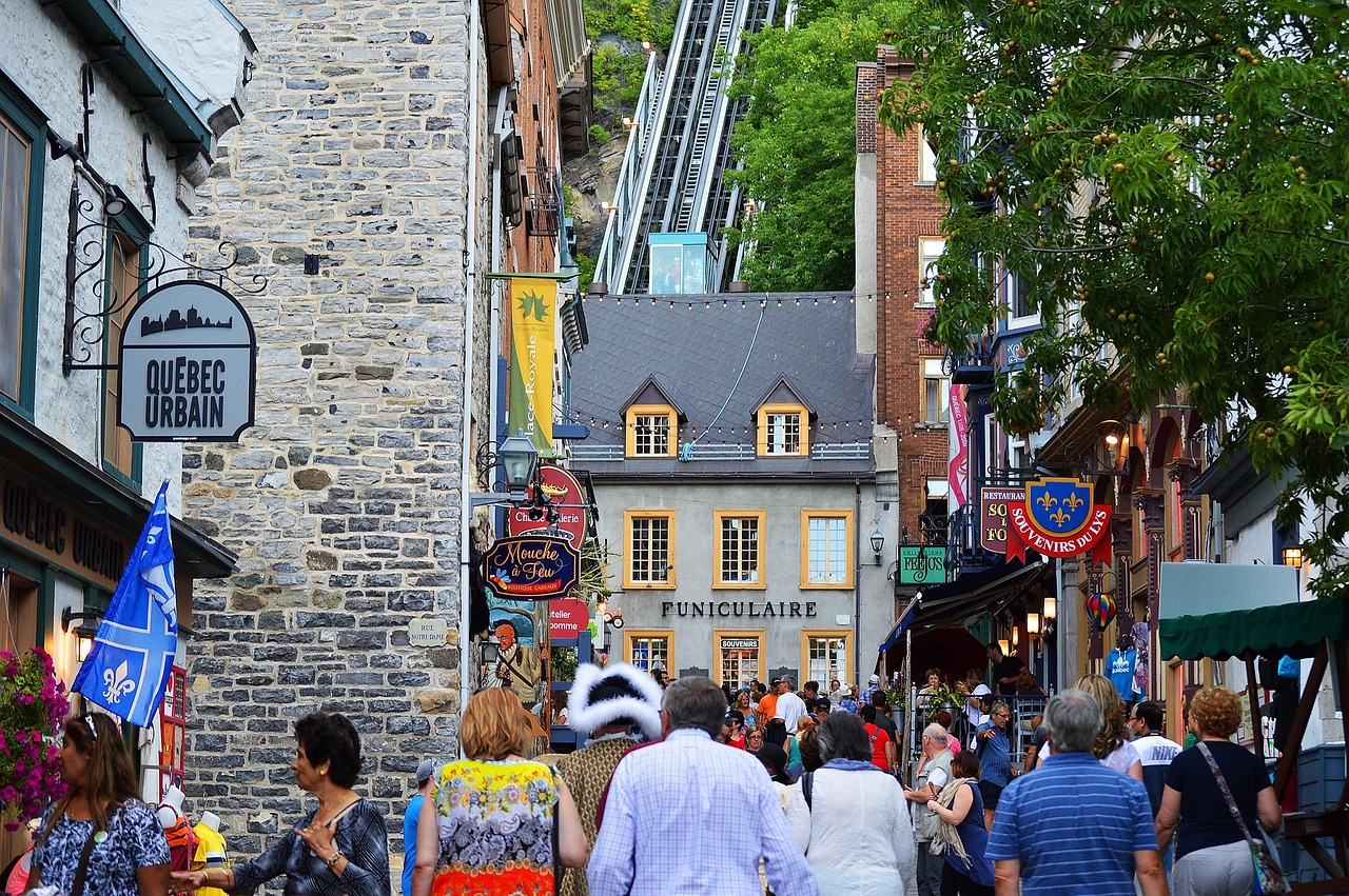 Quebec City funicular between Upper and Lower Town