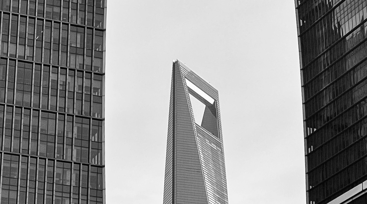 Lujiazui financial district skyscrapers in Shanghai