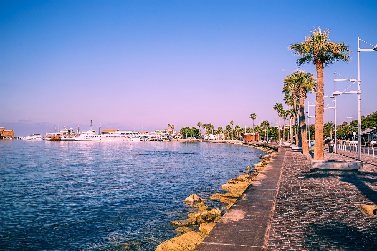 Paphos Harbor and promenade