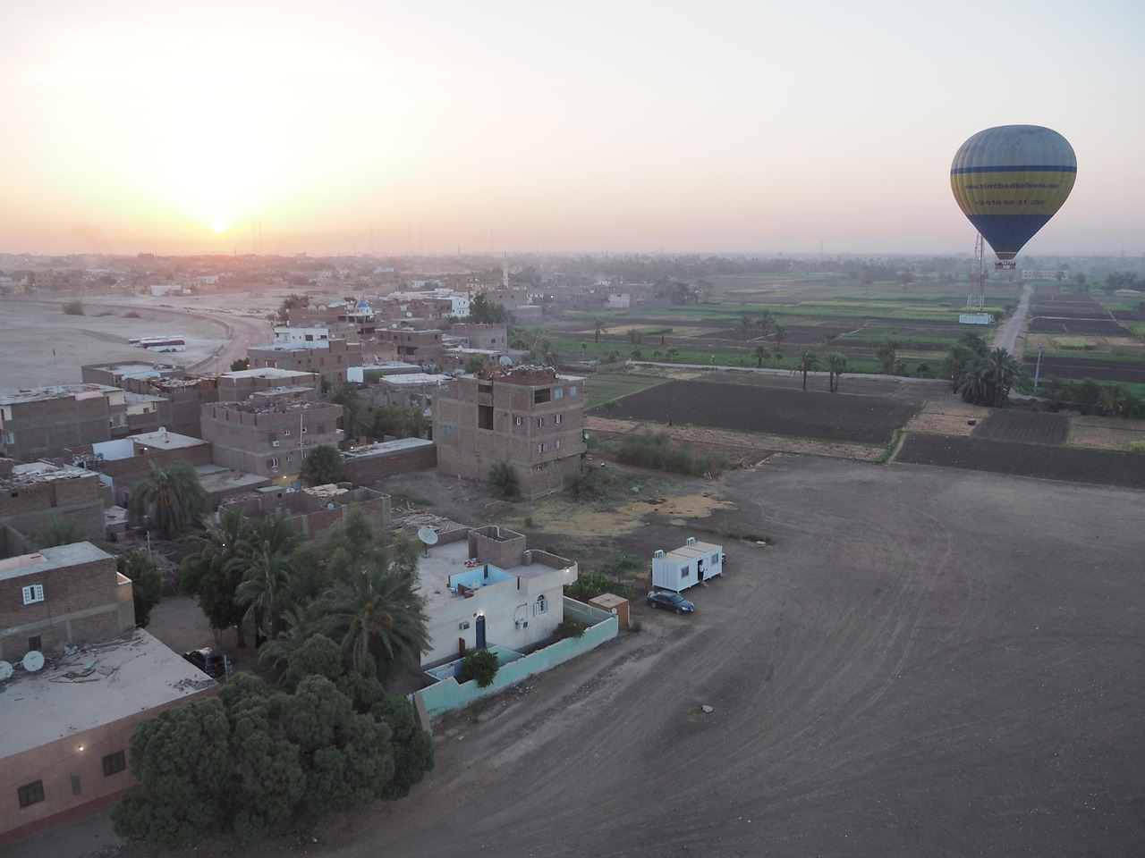 Hot air balloons over Luxor West Bank