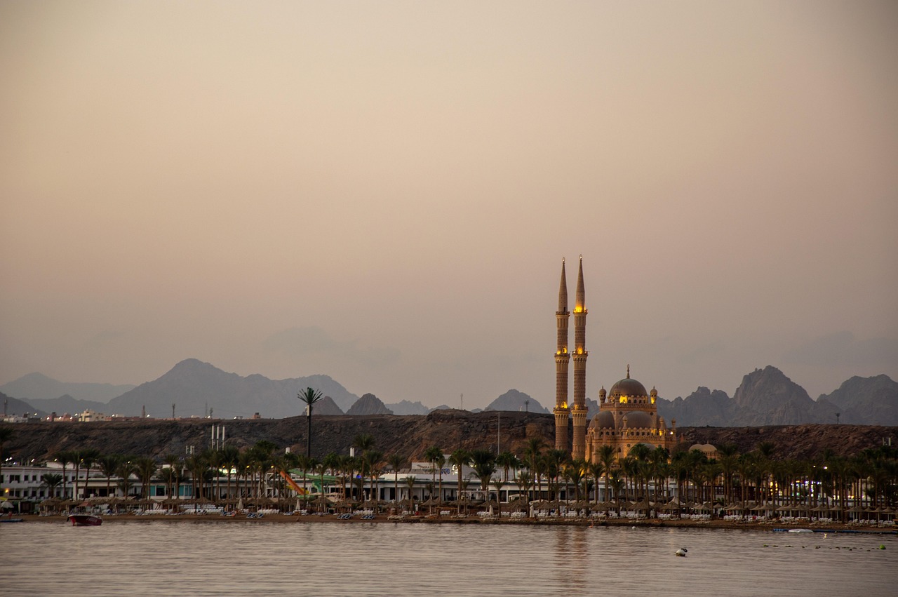 Sunset over Sharm El Sheikh coastline