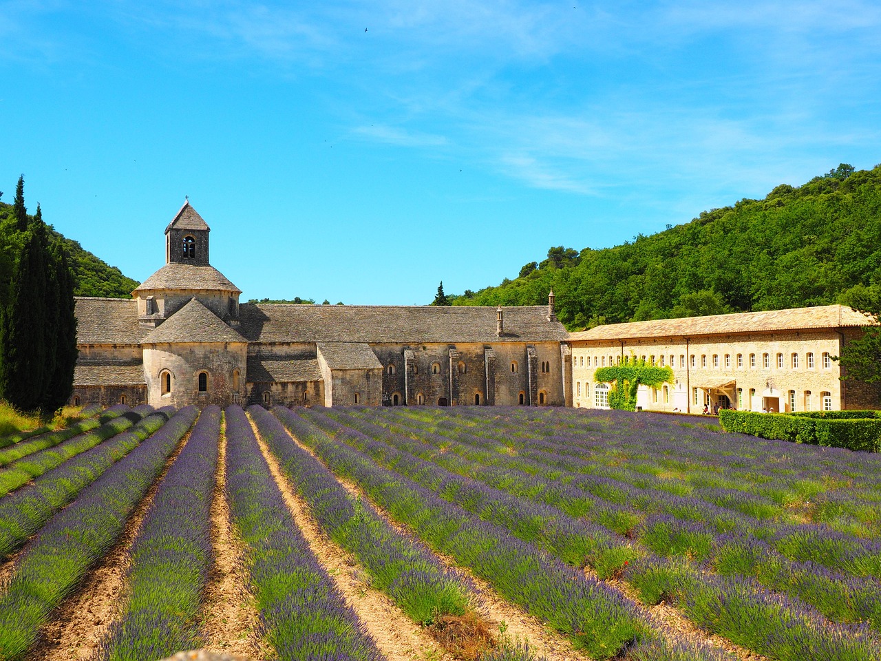 Cloister courtyard at Abbaye Notre-Dame de Sénanque