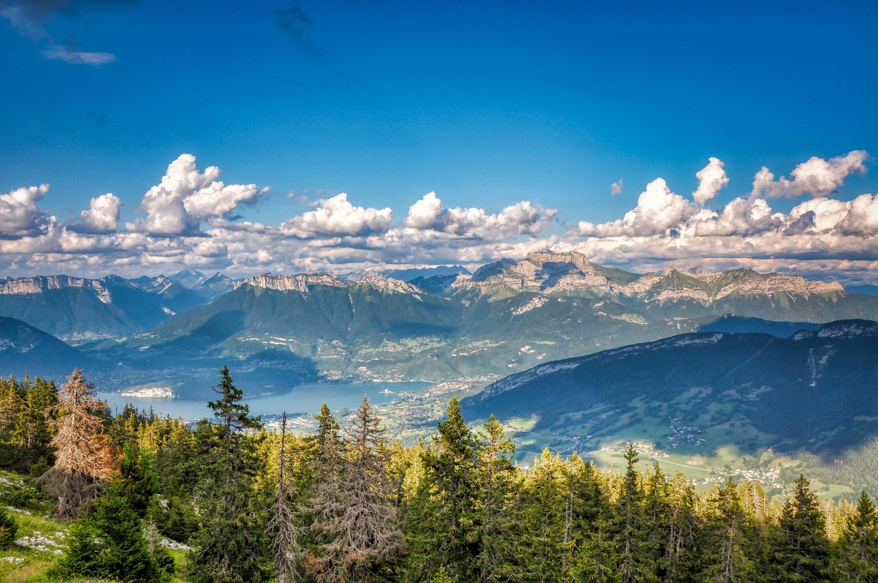 Semnoz plateau overlooking Annecy and the mountains