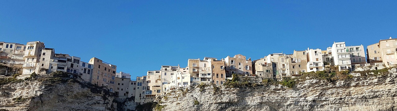 Bonifacio port and waterfront restaurants