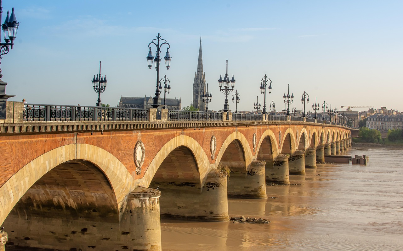 Garonne riverfront promenade in Bordeaux