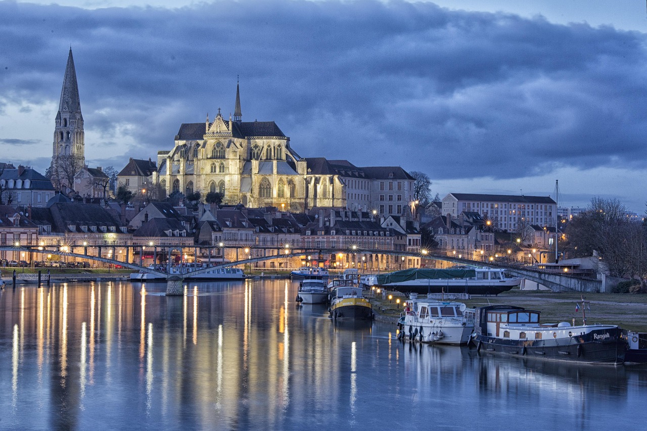 Auxerre on the Yonne River in Burgundy