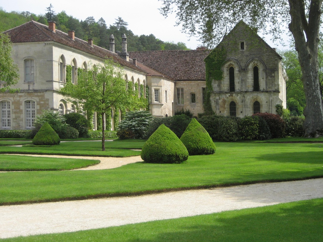 Fontenay Abbey cloister in Burgundy