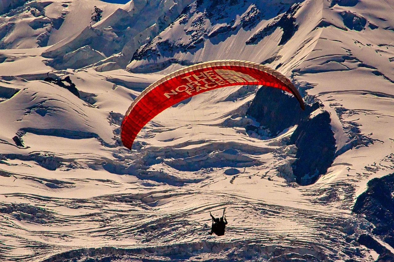 Paragliding above Chamonix valley