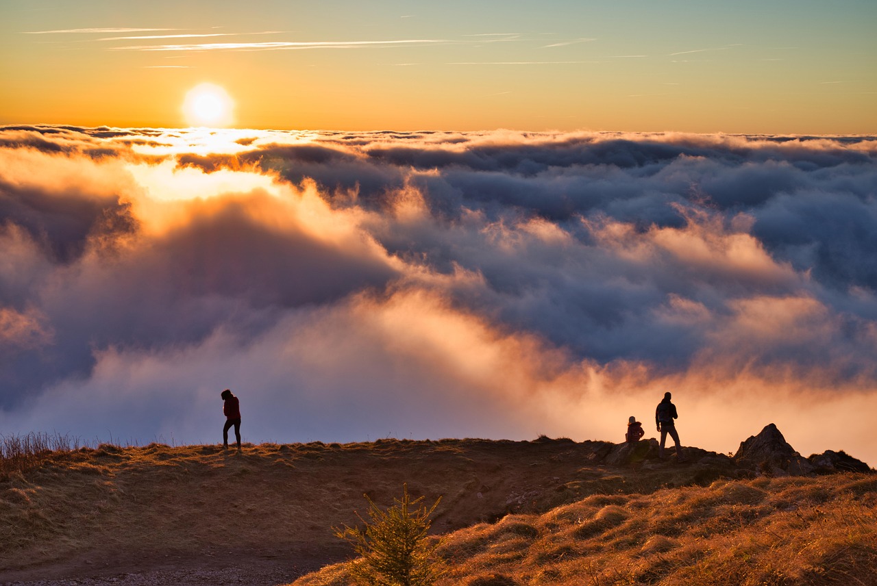 Summit of Puy de Dôme volcano with panoramic view