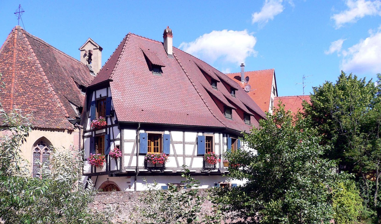 Colorful half-timbered houses in Kaysersberg