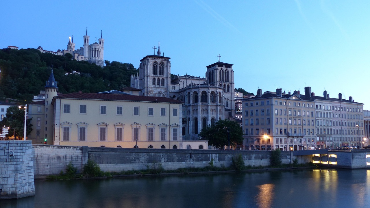 Saint-Jean Cathedral facade in Lyon