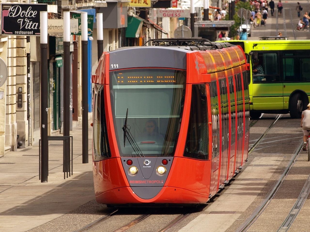 Tram and streets in Reims