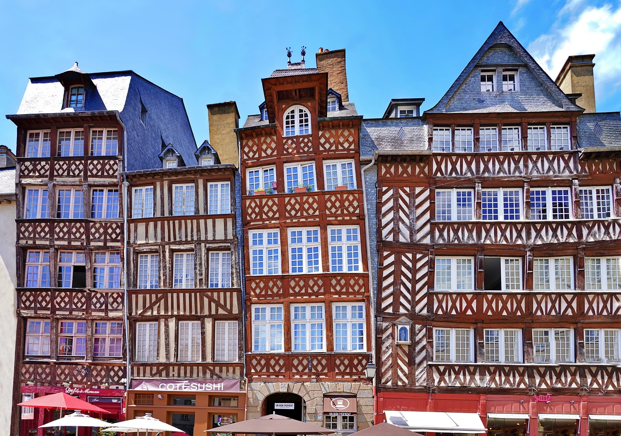 Rennes cityscape with historic and modern architecture