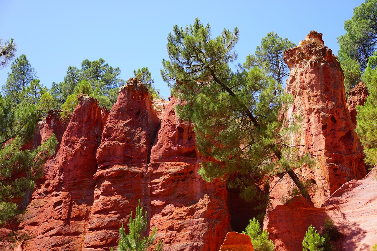 Sentier des Ocres ochre cliffs and trail in Roussillon