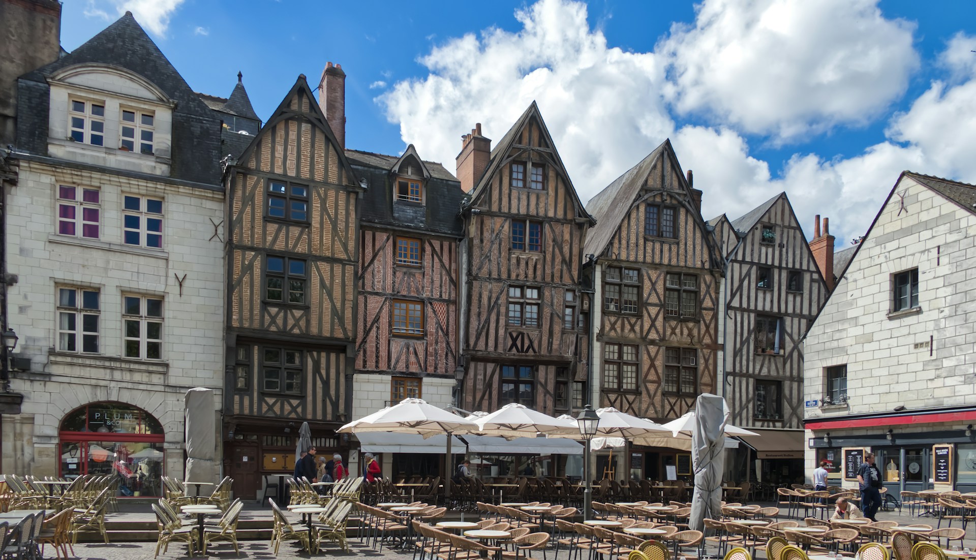 Charming street in Tours Old Town