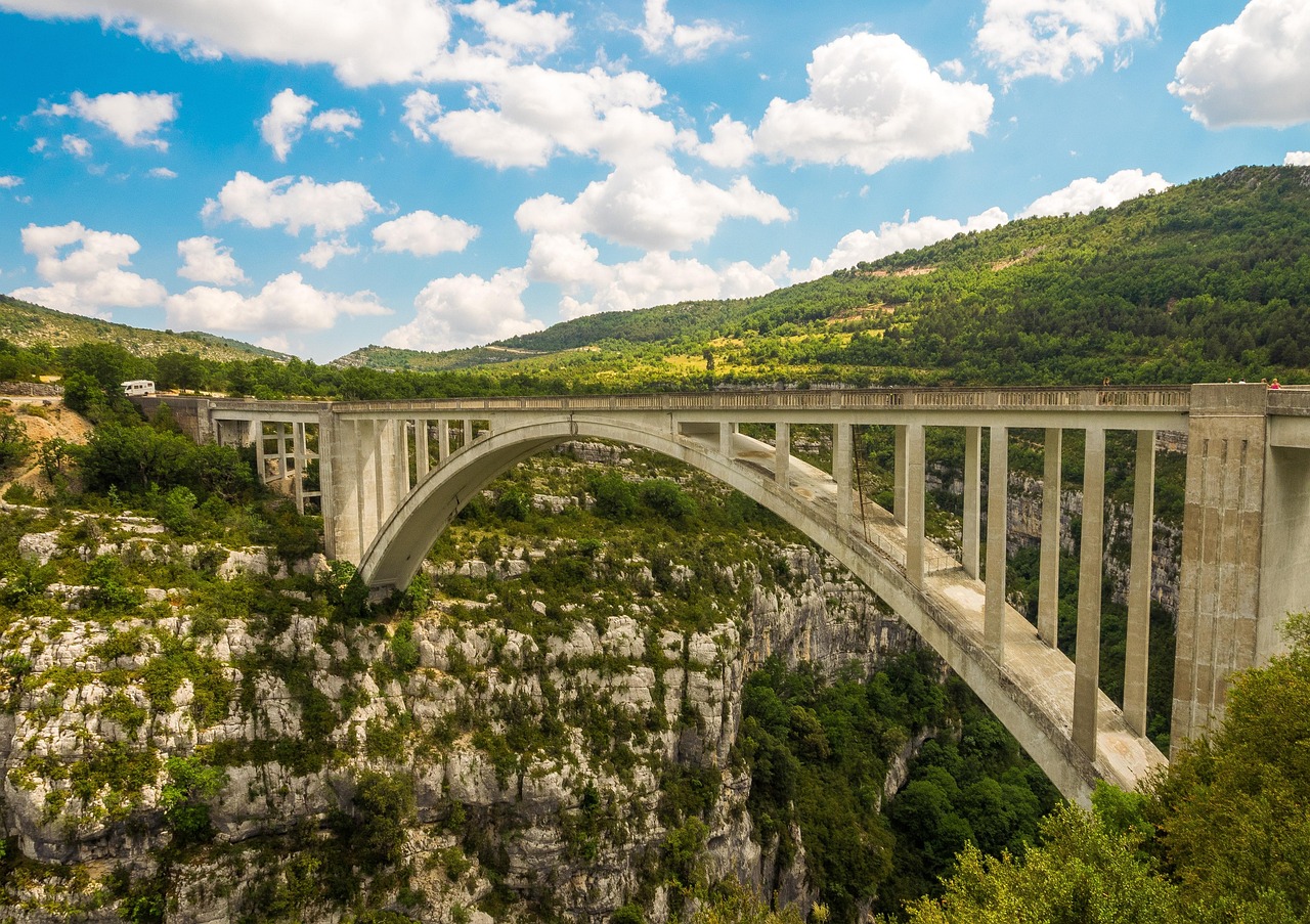 Artuby Bridge spanning a deep canyon