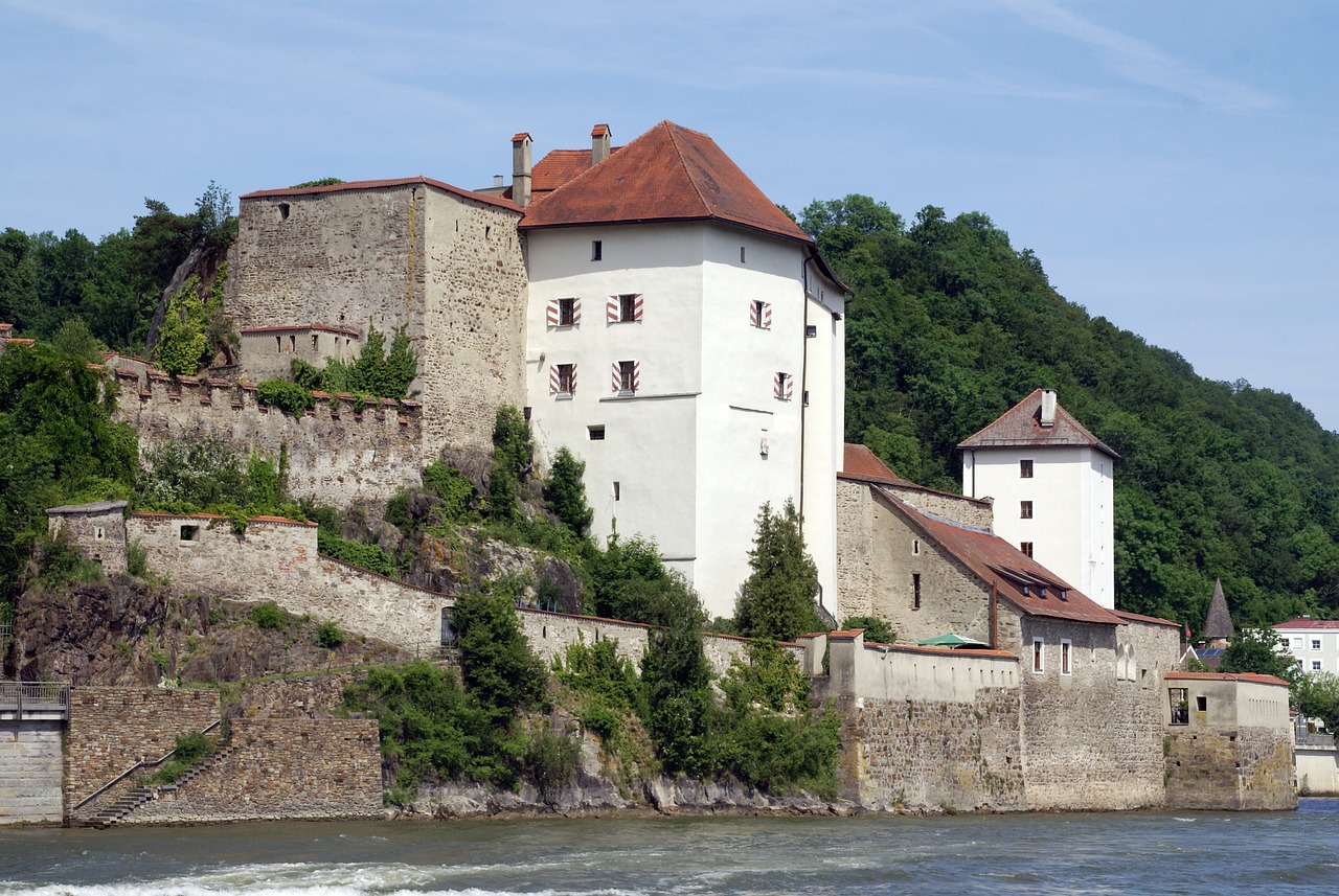 Passau three rivers confluence and old town