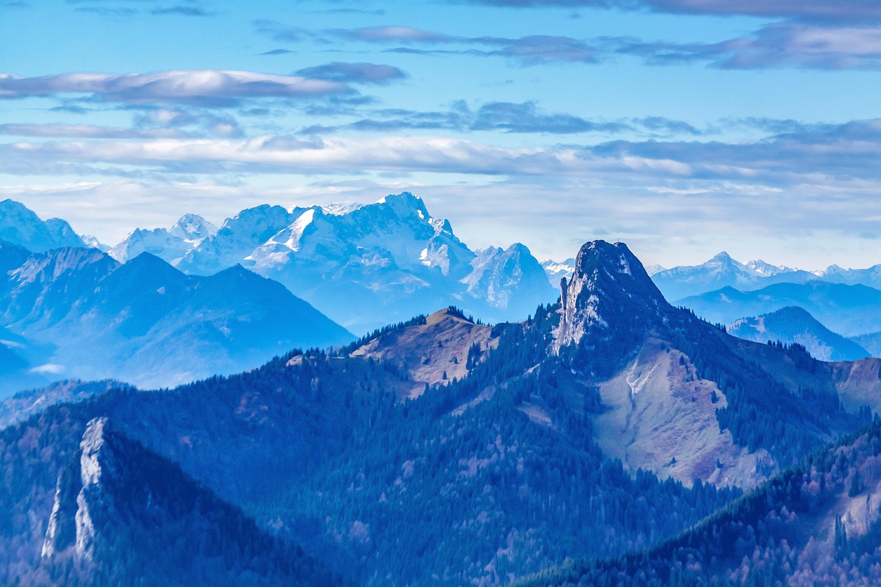 Zugspitze mountain view in Bavaria Alps