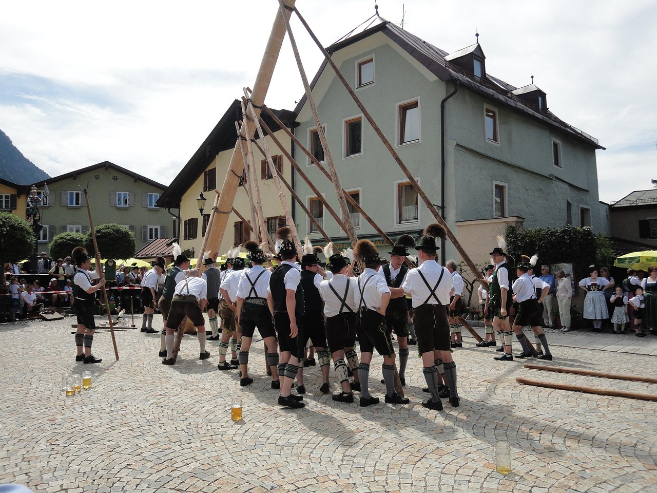 Traditional Bavarian clothing in Berchtesgaden region