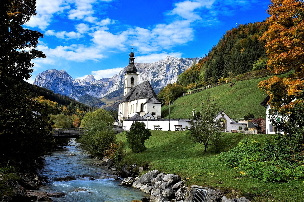 Ramsau village church near Berchtesgaden