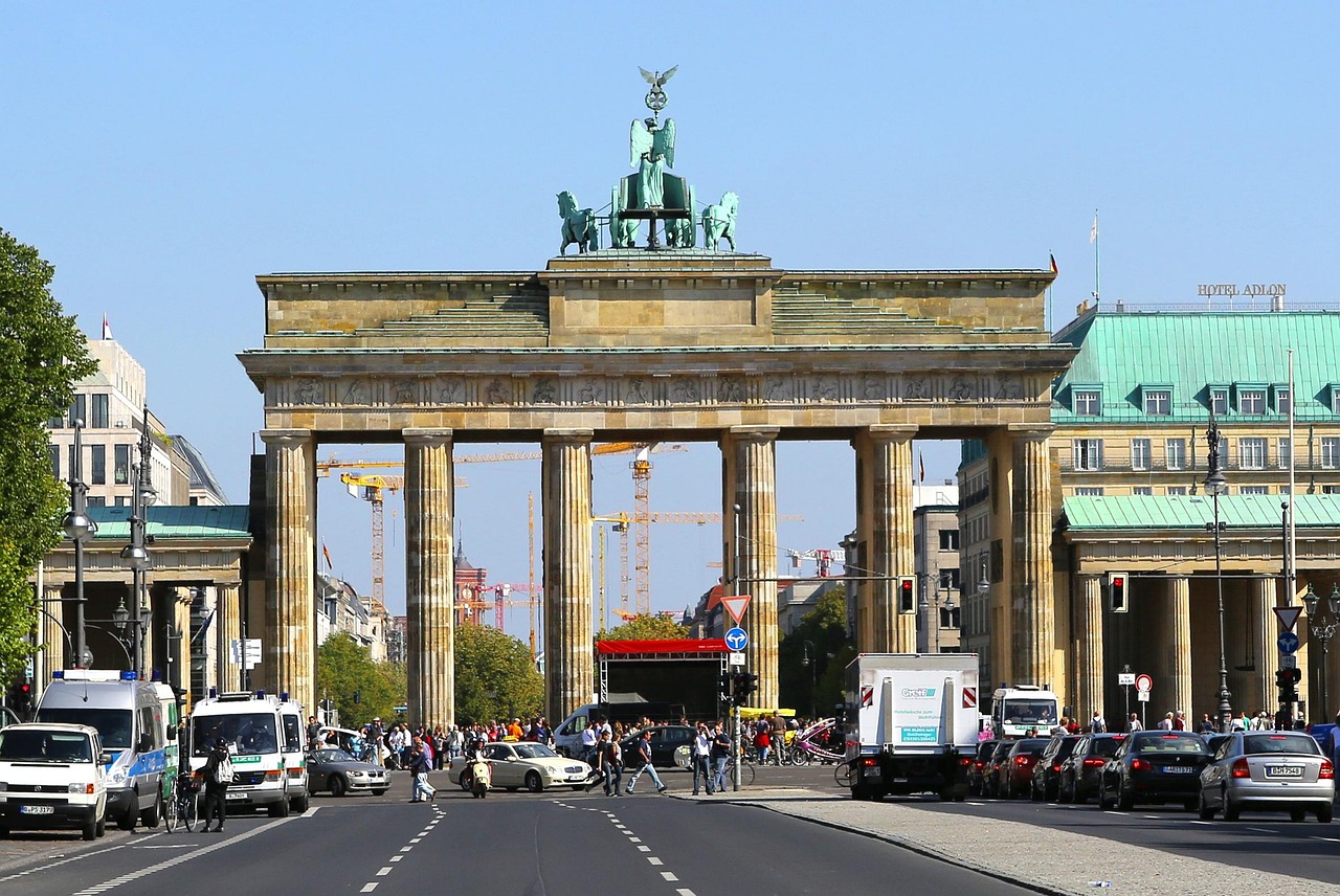 Brandenburg Gate at sunset in Berlin