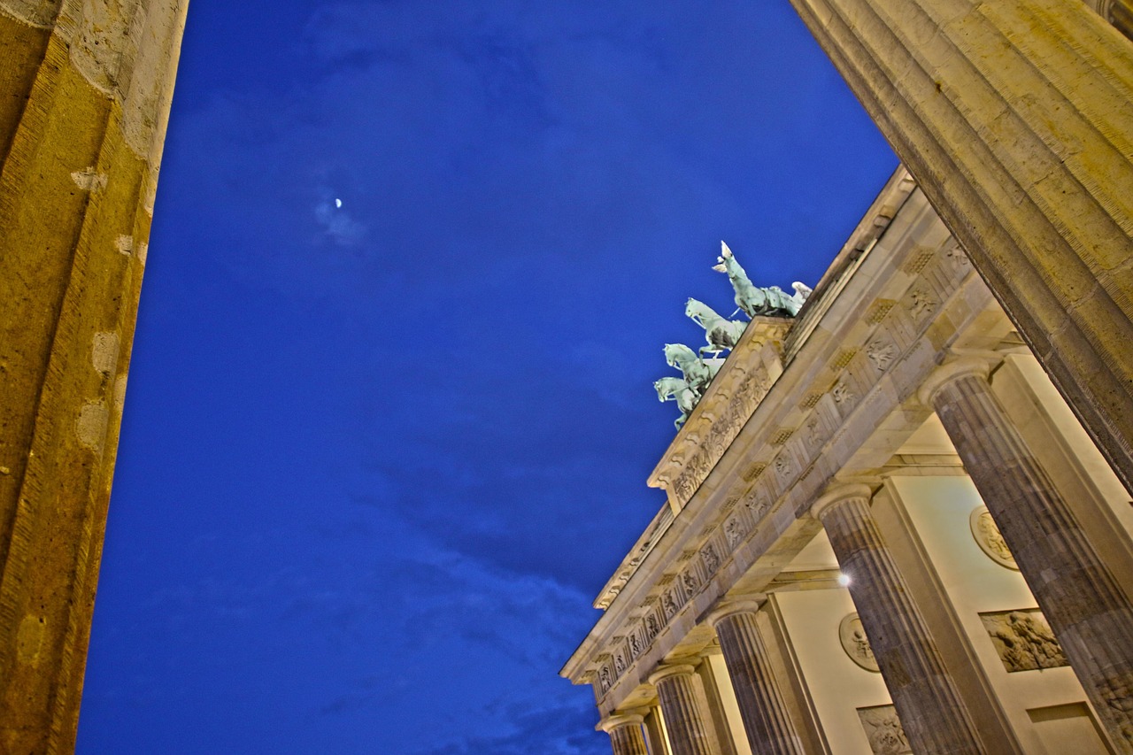 Brandenburg Gate at blue hour after sunset