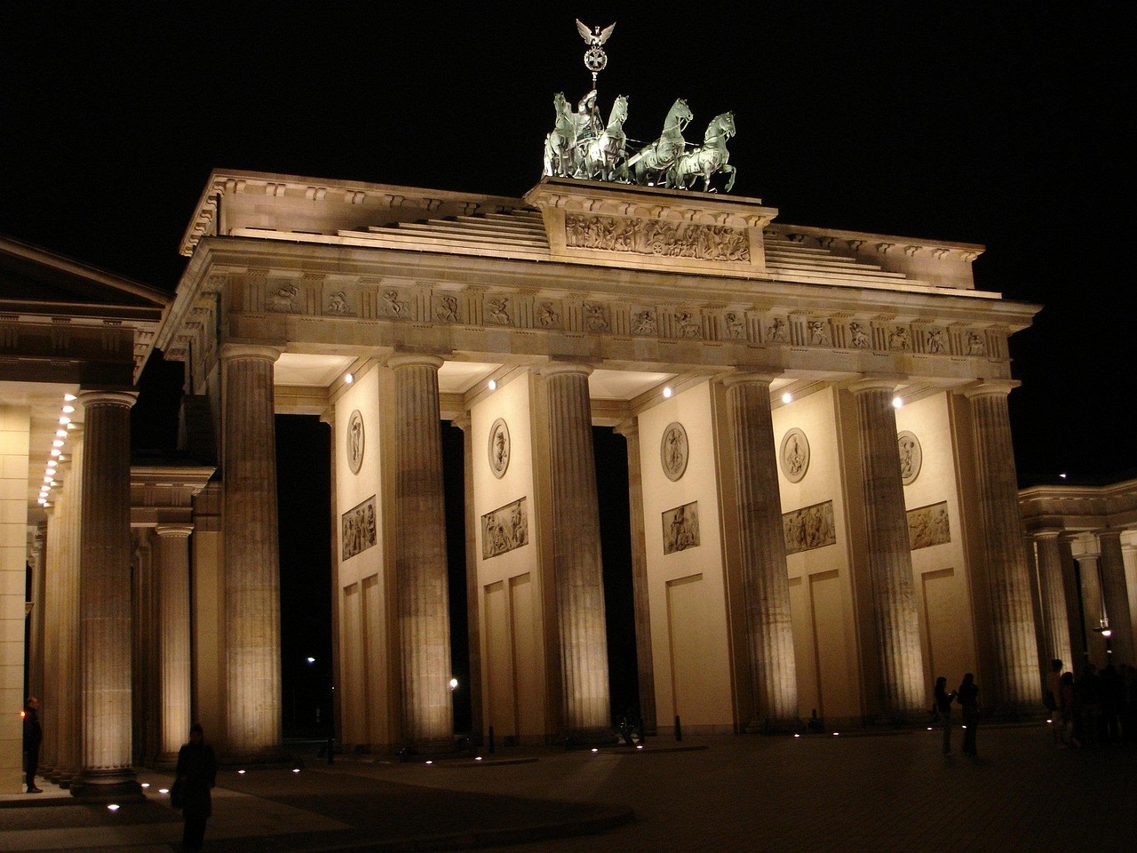Brandenburg Gate illuminated at night