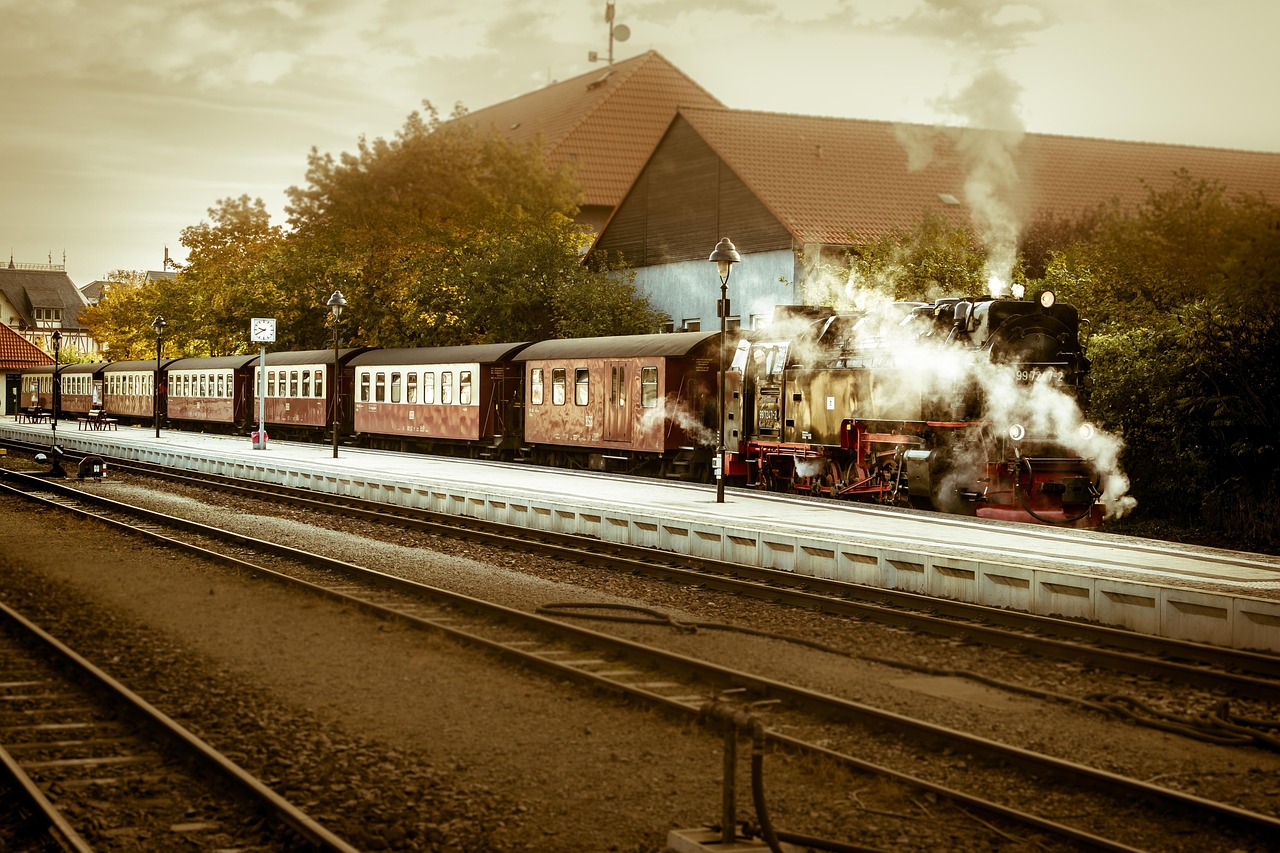 Steam train of Harz Narrow Gauge Railway climbing toward Brocken