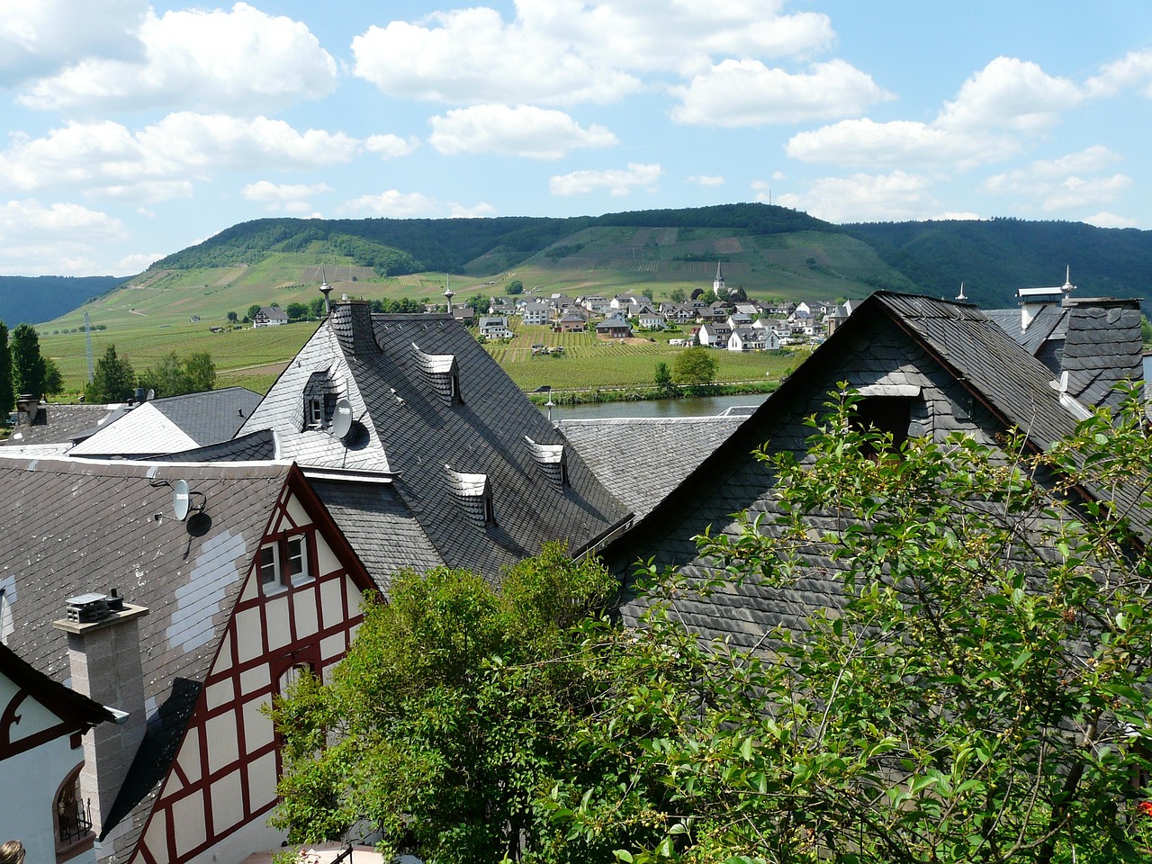 Hidden viewpoint over Cochem from vineyards