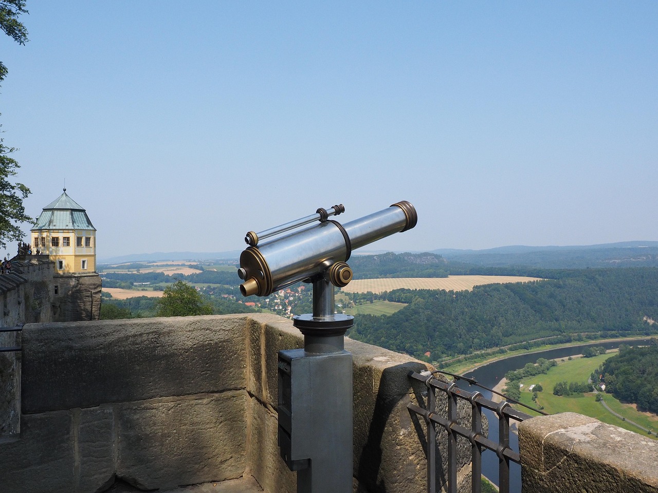 Wide overview of Elbe Sandstone Mountains