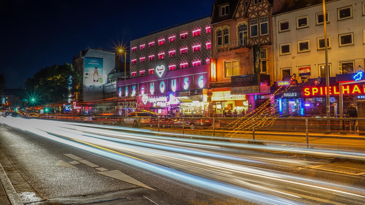 St. Pauli Reeperbahn nightlife district in Hamburg