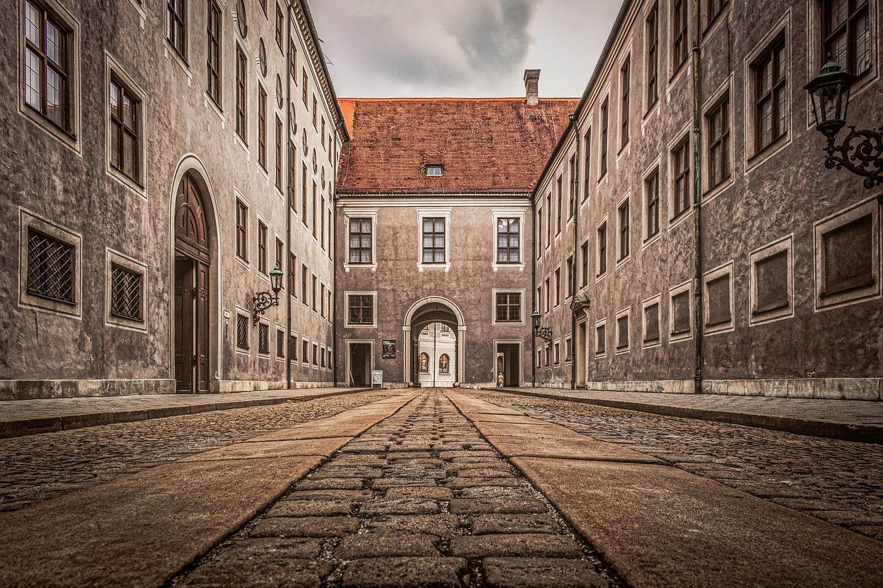 Munich architectural skyline and historic buildings