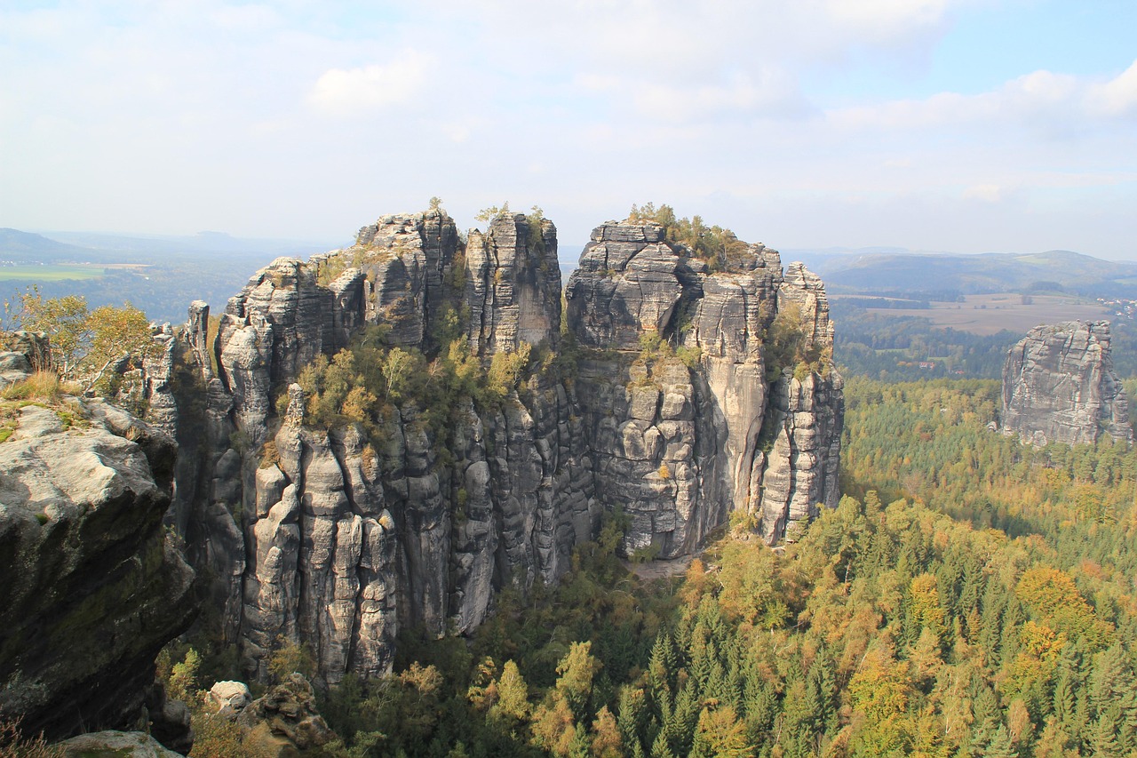 View from Schrammsteinaussicht over Saxon Switzerland