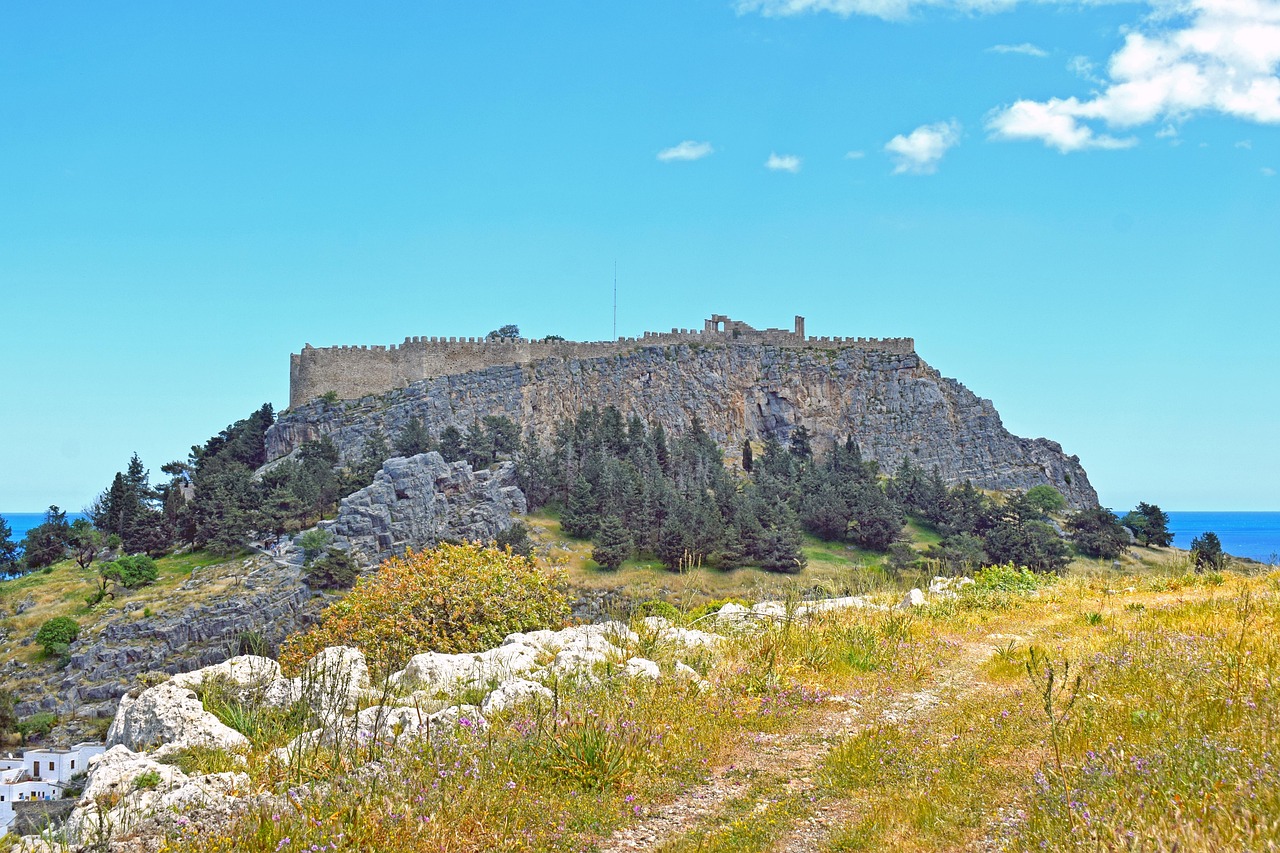 Acropolis of Lindos overlooking the sea