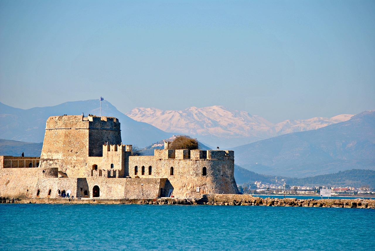 Monolithos Castle on a rock overlooking the sea in Rhodes