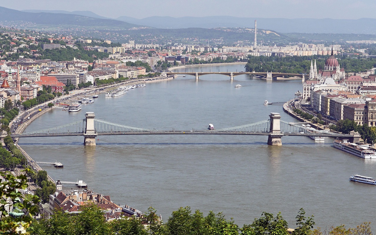 Gellért Hill viewpoint in Budapest, Hungary