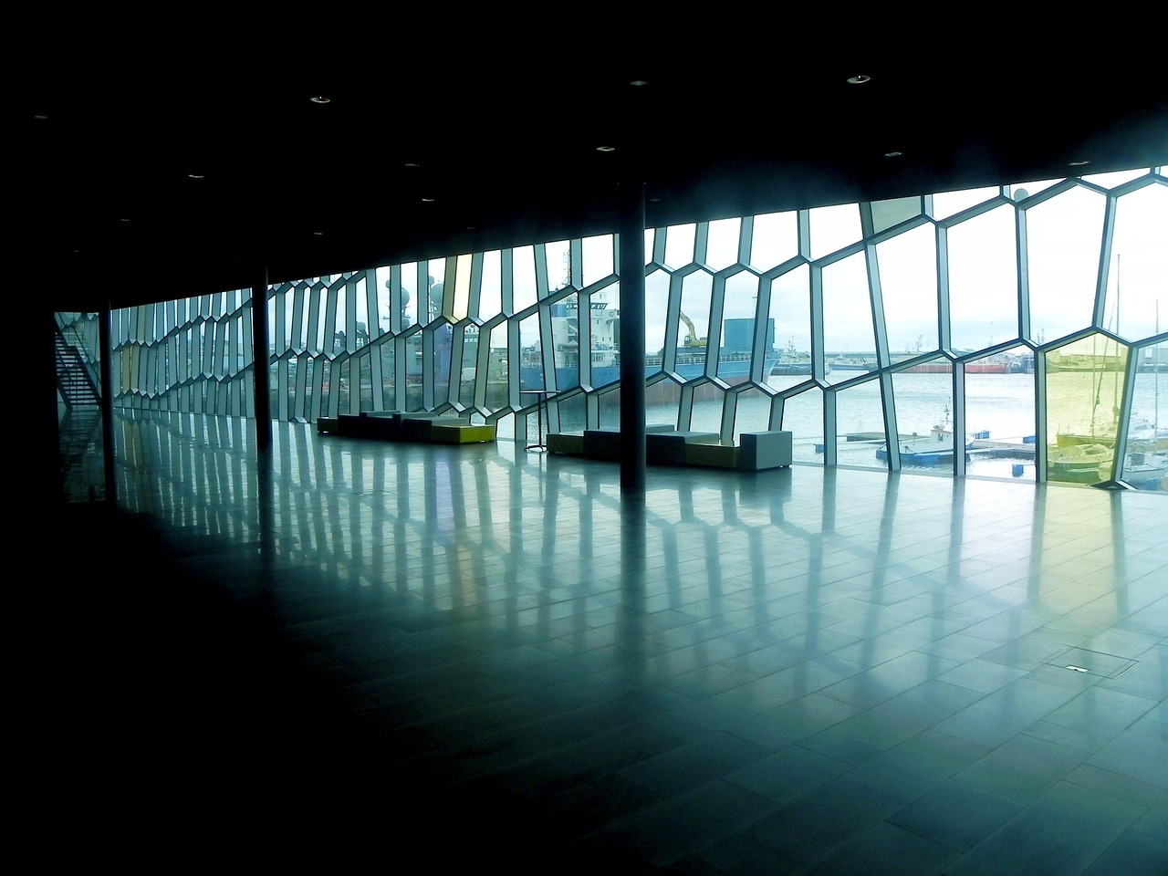 Harpa Concert Hall glass façade in Reykjavik