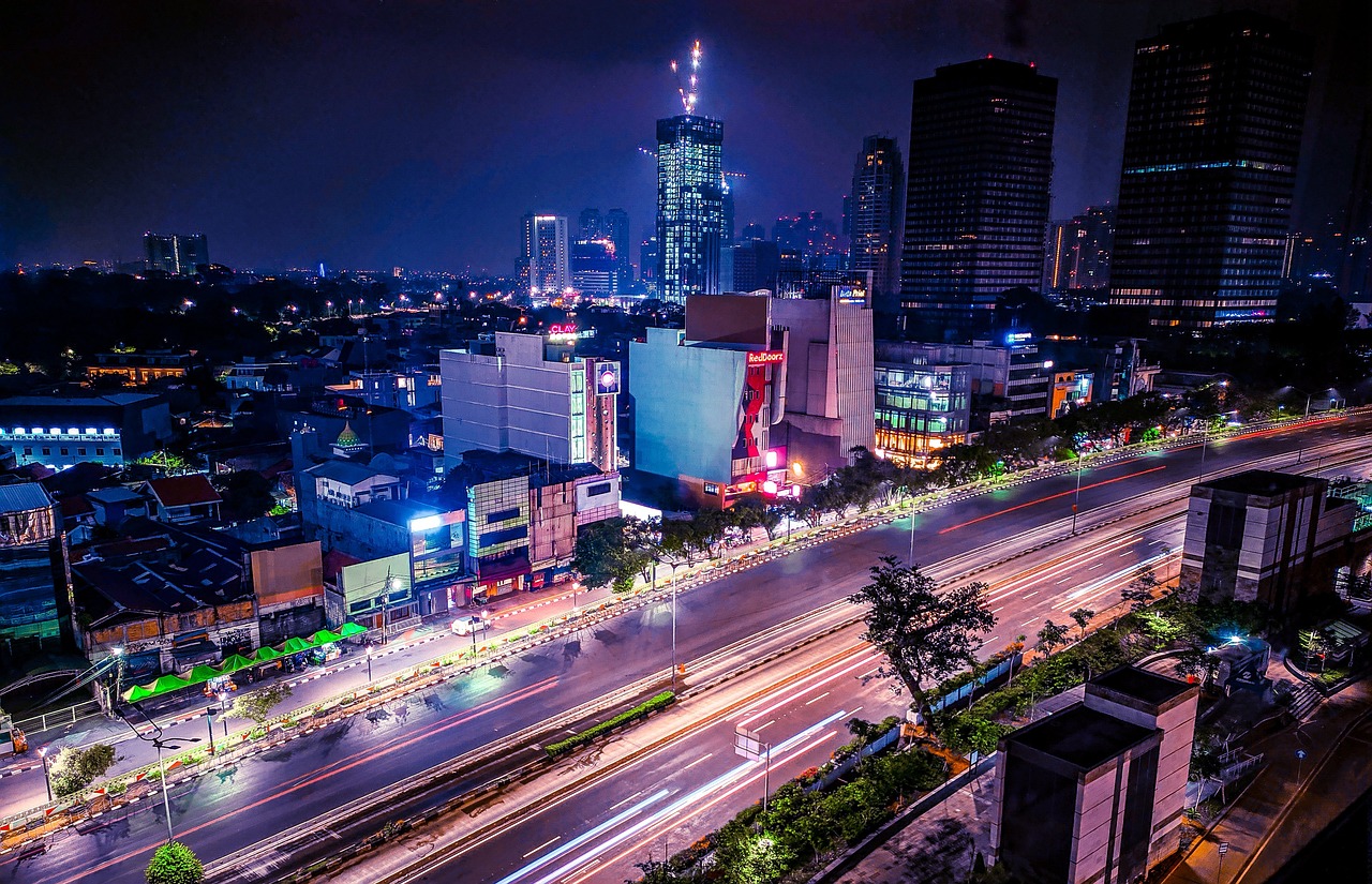 Jakarta skyline at night