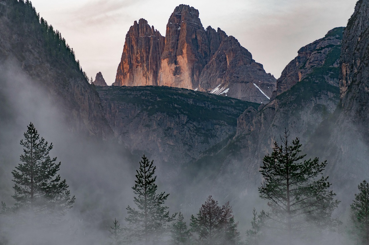 Tre Cime di Lavaredo iconic three peaks in Dolomites