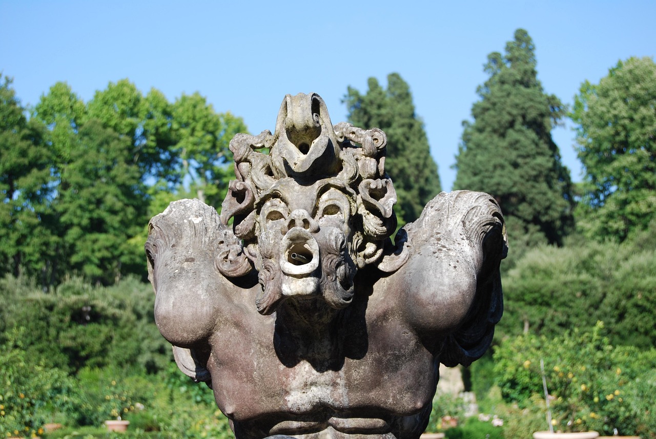 Statues and pathways in Boboli Gardens Florence