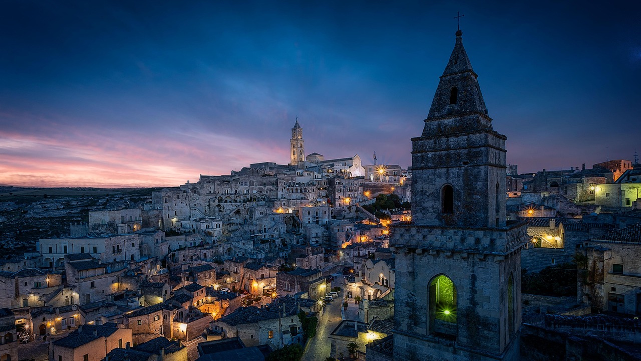 Sassi di Matera cave dwellings across the ravine
