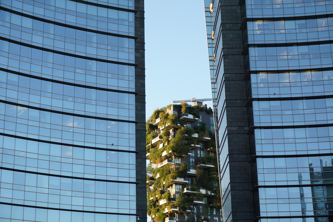 Bosco Verticale vertical forest buildings in Milan