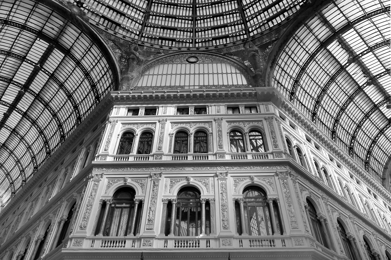 Galleria Umberto I glass dome in Naples
