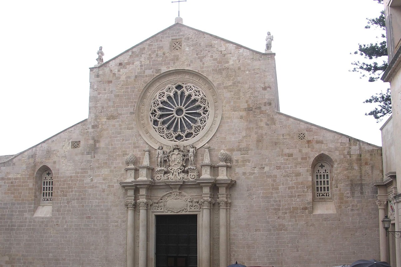 Otranto cathedral and seaside walls