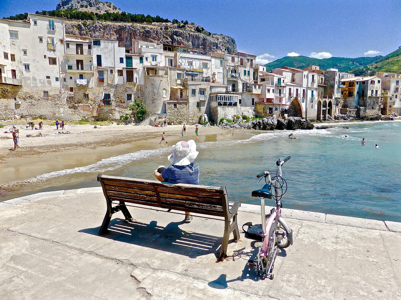 Cefalù beach and old town